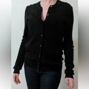 Vince Cashmere Wool Blend Light Weight Cardigan w/Open Weave Laddering Detail M